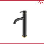 شیر روشویی پایه بلند مارینو مشکی طلا شودر