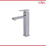 شیر روشویی پایه بلند اروپا کروم مات شودر
