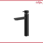 شیر روشویی پایه بلند شودر مدل یونیک مشکی کروم