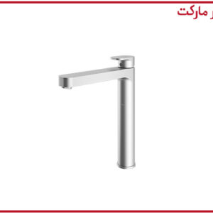 شیر روشویی پایه بلند شودر مدل تاین کروم مات