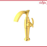 شیر روشویی پایه بلند شودر مدل گلوریس طلا
