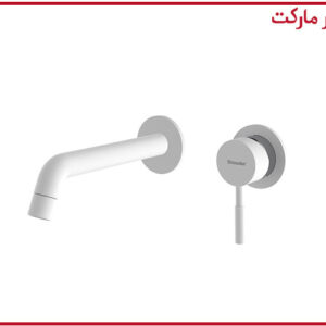 شیر روشویی دو تکه توکار روگن شیری کروم شودر