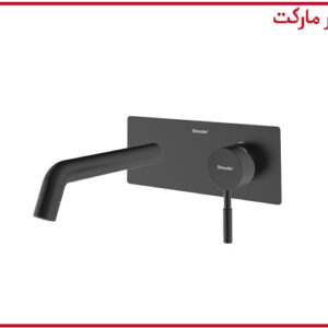 شیر روشویی یک تکه توکار روگن مشکی کروم شودر