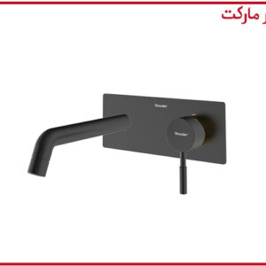 شیر روشویی یک تکه توکار روگن مشکی طلایی شودر