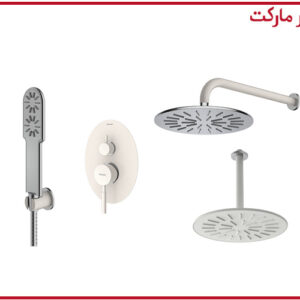 شیر حمام تیپ3 توکار روگن شیری کروم شودر