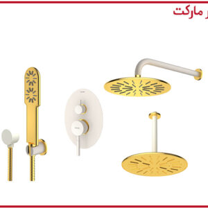 شیر حمام تیپ3 توکار روگن شیری طلا شودر