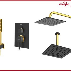 شیر حمام تیپ3 توکار مشکی طلا رومر شودر