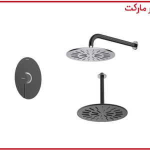 شیر حمام تیپ1 توکار روگن مشکی کروم شودر