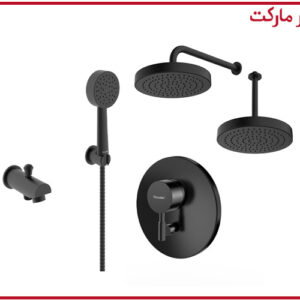 شیر حمام تیپ 4 توکار مارینو مشکی شودر