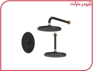شیر حمام تیپ1 توکار روگن ABS مشکی طلا شودر