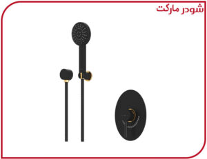 شیر حمام تیپ2 توکار روگن ABS مشکی طلا شودر