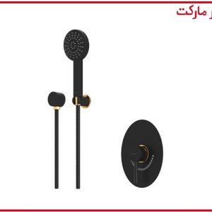 شیر حمام تیپ2 توکار روگن ABS مشکی طلا شودر