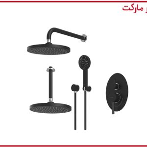 شیر حمام تیپ3 توکار روگن ABS مشکی کروم شودر
