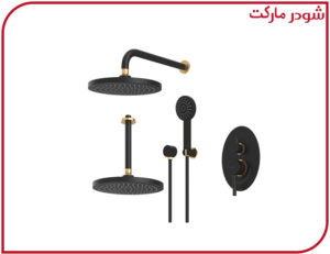 شیر حمام تیپ3 توکار روگن ABS مشکی طلا شودر