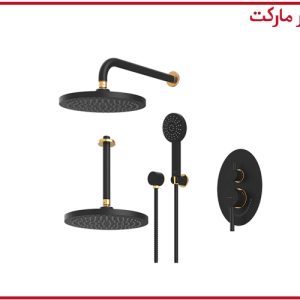 شیر حمام تیپ3 توکار روگن ABS مشکی طلا شودر