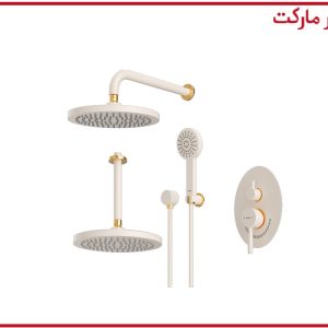 شیر حمام تیپ3 توکار روگن ABS شیری طلا شودر