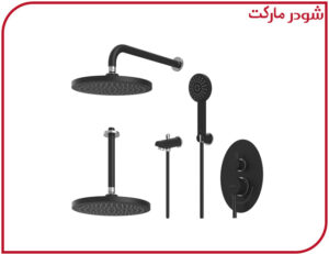 شیر حمام تیپ4 توکار روگن ABS مشکی کروم شودر