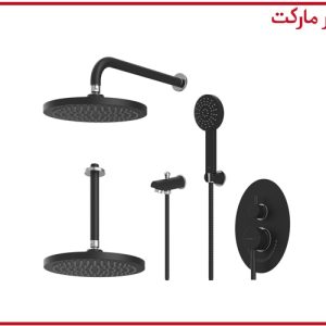 شیر حمام تیپ4 توکار روگن ABS مشکی کروم شودر