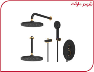 شیر حمام تیپ4 توکار روگن ABS مشکی طلا شودر