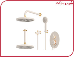 شیر حمام تیپ4 توکار روگن ABS شیری طلا شودر