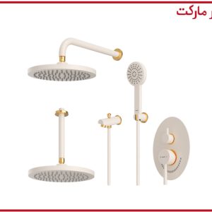 شیر حمام تیپ4 توکار روگن ABS شیری طلا شودر