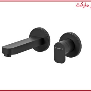 شیر روشویی توکار دو تکه تاین مشکی شودر