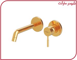 شیر روشویی دو تکه توکار مارینو طلایی شودر